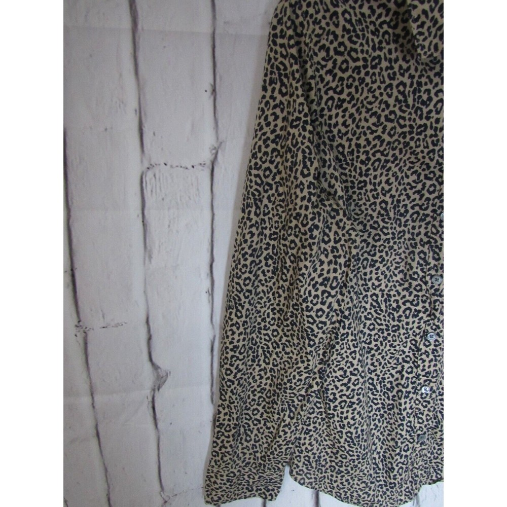 J. Crew Women Blouse Medium Brown Leopard Collared Button Front Casual Fall 2020 - Picture 4 of 5